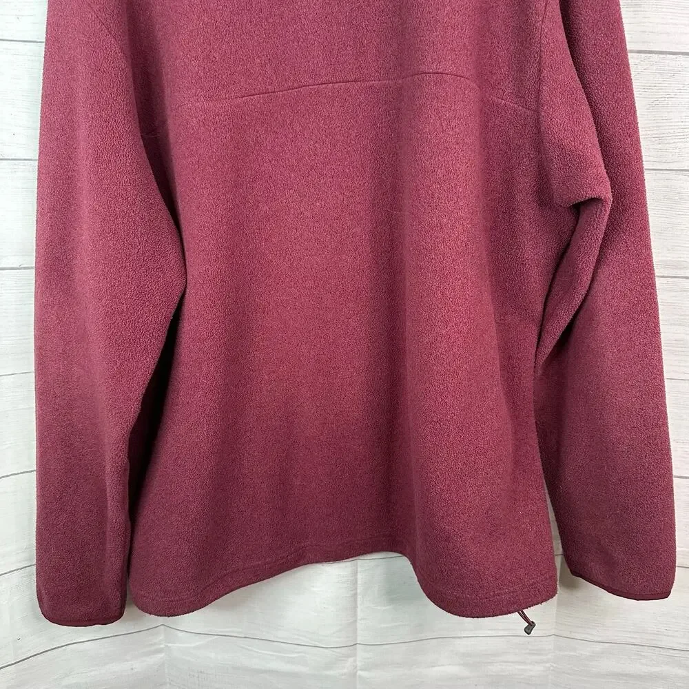 The North Face XL Maroon Fleece 1/4 Zip Pullover Jacket Outdoor Hiking Rugged